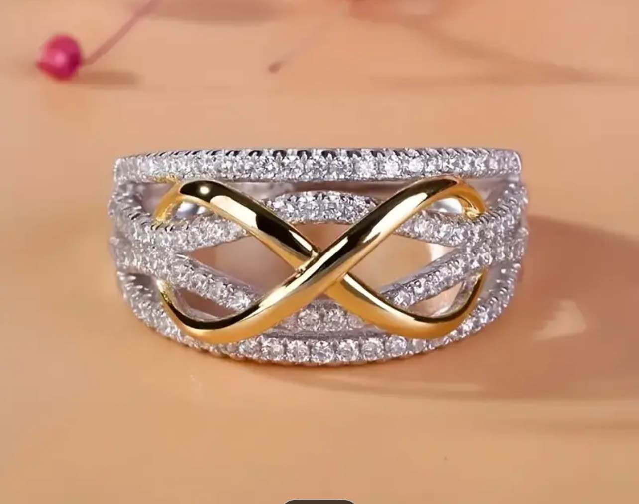 Beautiful 925 Silver Plated Infinity Symbol Mother's Promise Ring Size 8