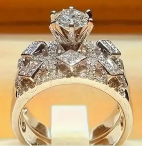 Beautiful 925 Silver Plated Sapphire Ring Sz 10
