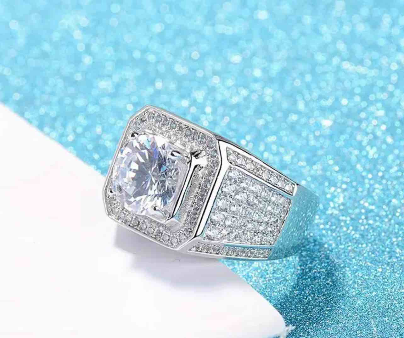 Men’s Luxury 925 Silver Plated Ring Size 12