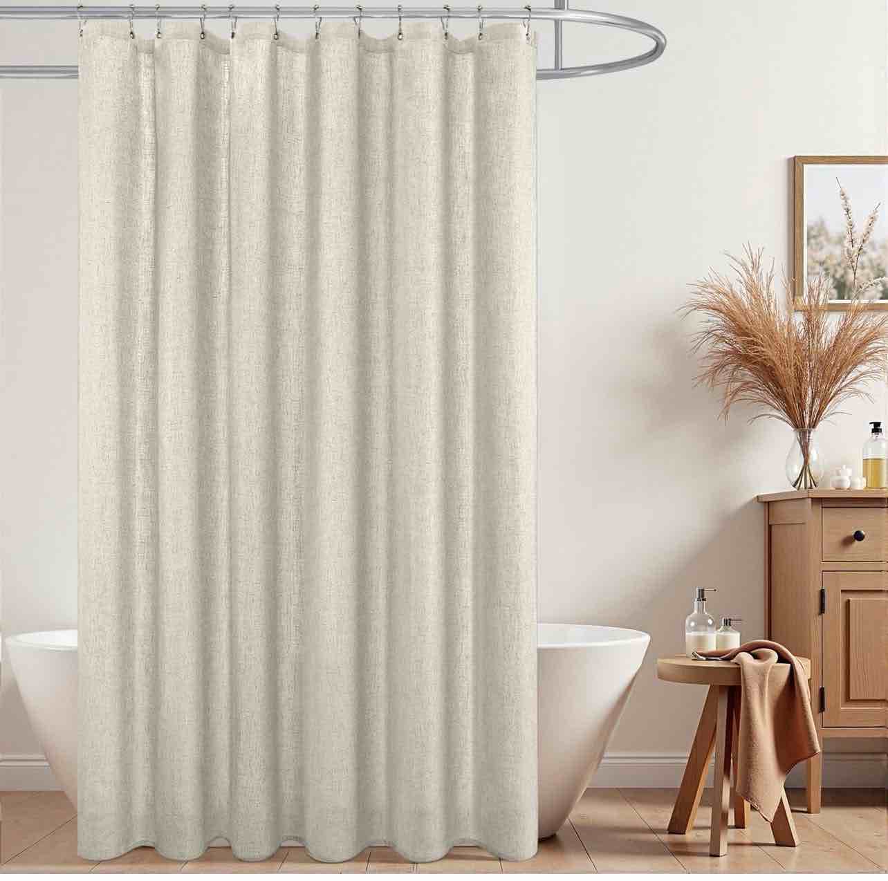 Linen Waterproof Linen Fabric Shower Curtain
