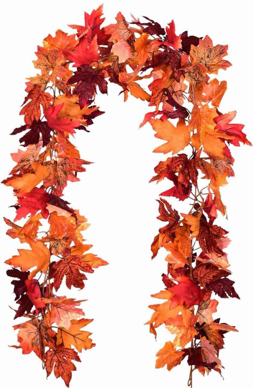 2 Pack Fall Garland Maple Leaf, 5.9Ft/Piece Hanging Vine Garland