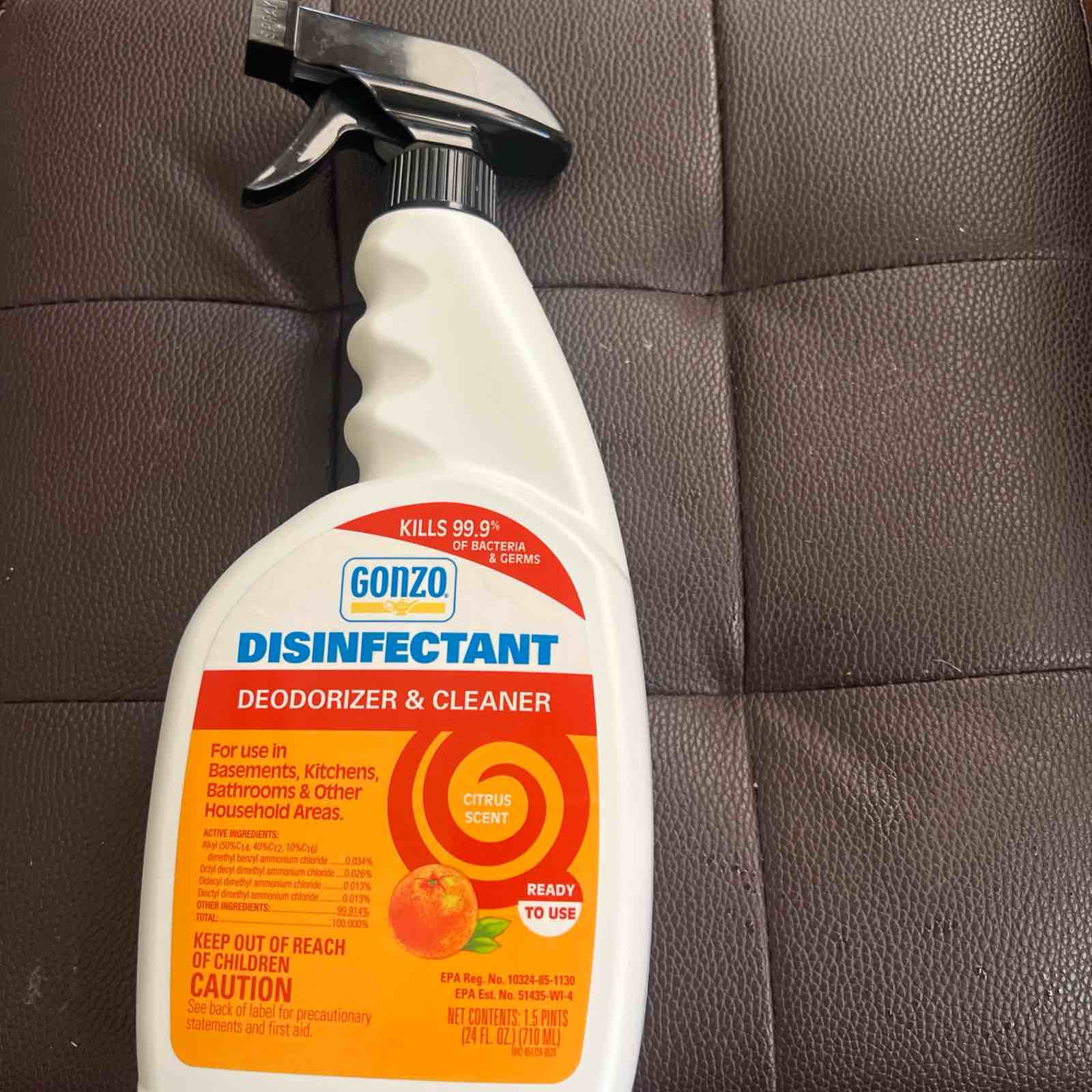 Gonzo Disinfectant Deodorizer and Cleaner Citrus Scent 24 fl oz