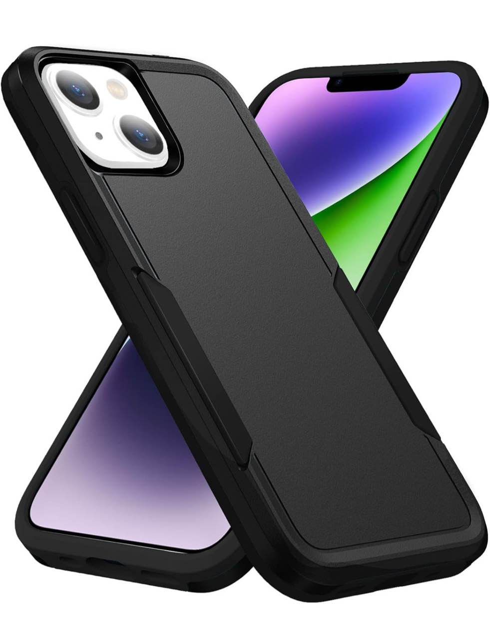 Compatible with iPhone 14 Case, Heavy Duty Protection Shockproof Dropproof Dustproof Anti-Scratch Cover Protective Phone Case for 14, Black