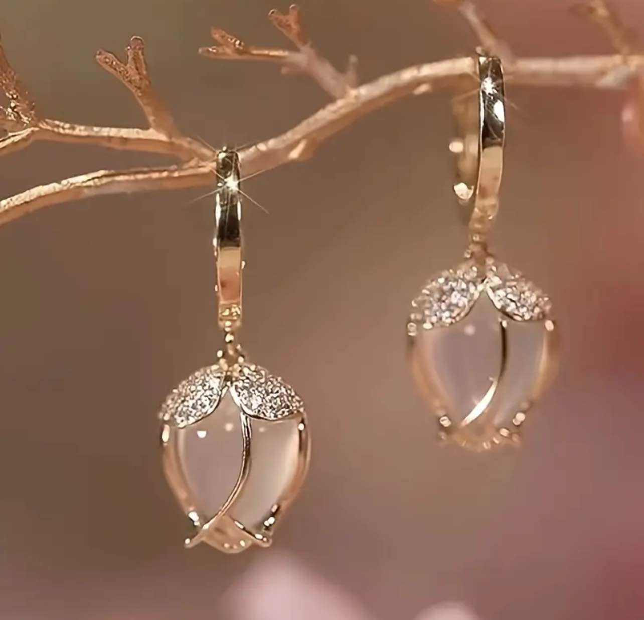 Gorgeous 925 Silver 18K Gold Plated Earrings 