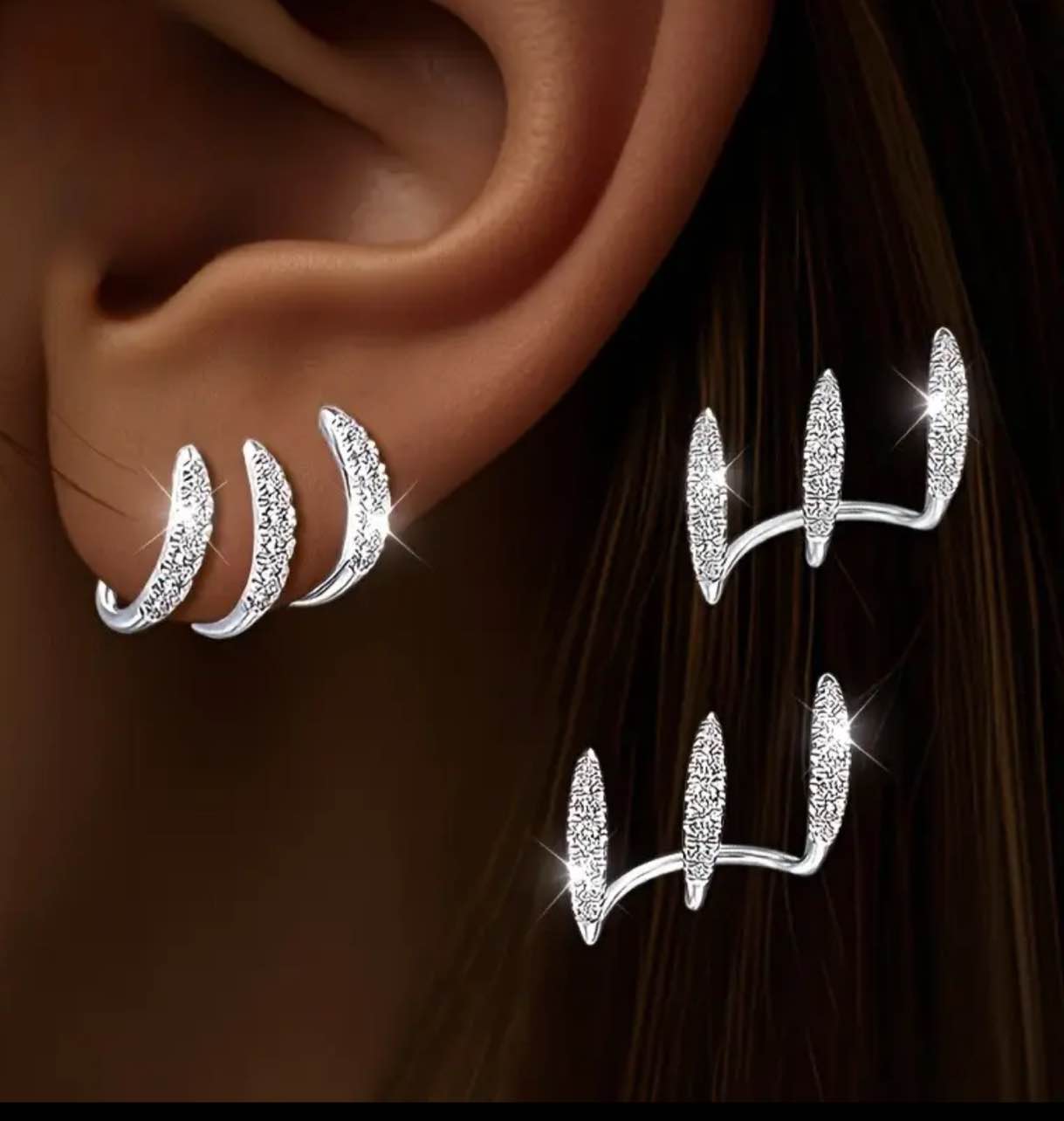  Beautiful 925 Silver Plated Sapphire Earrings 