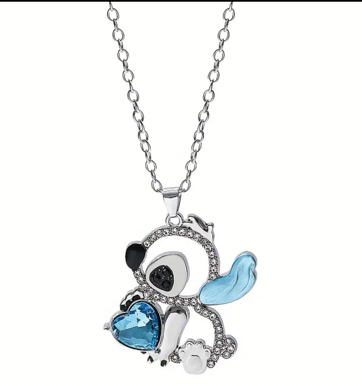 Fabulous 925 Silver Plated Hollow Stitch  Necklace Inspired by Disney'S Stitch Necklace 