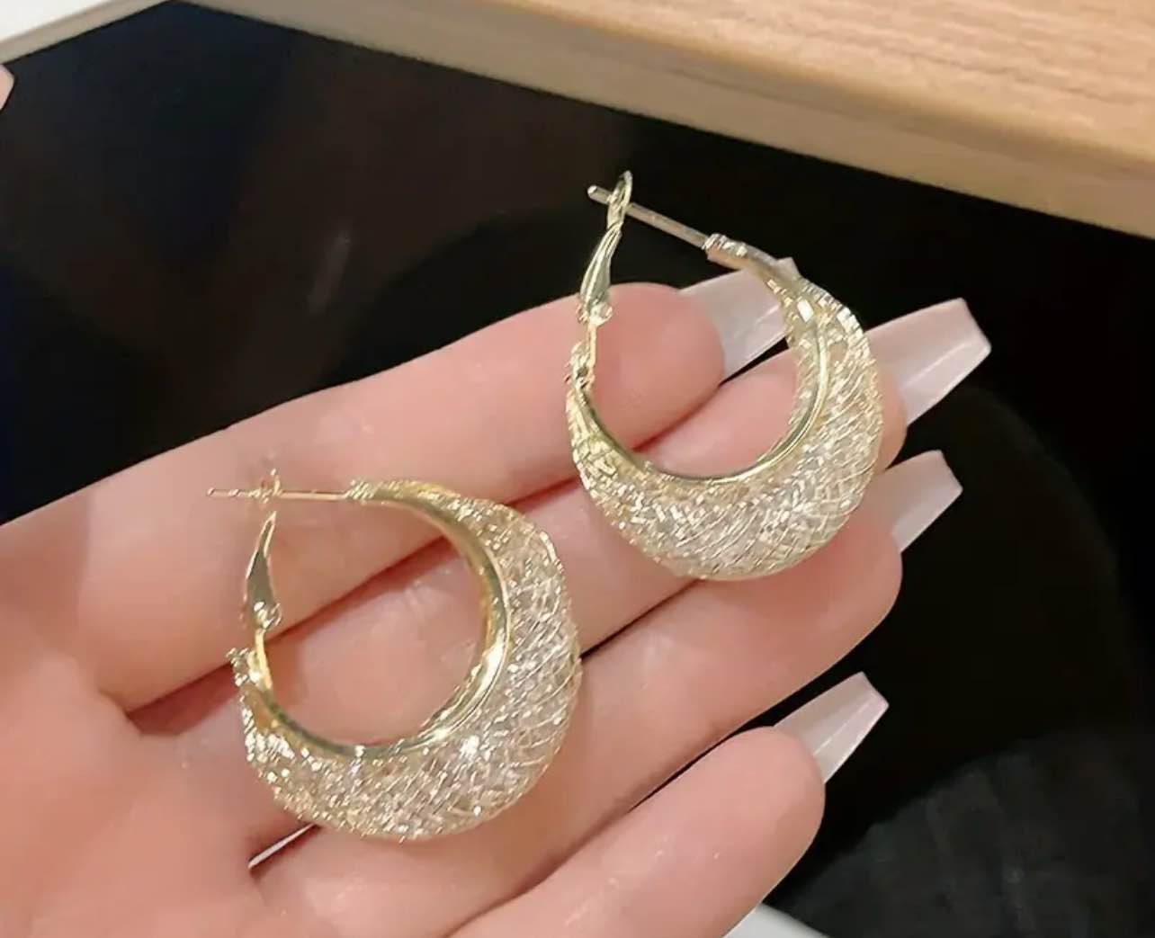 Gorgeous 925 Silver 18K Gold Plated Earrings 