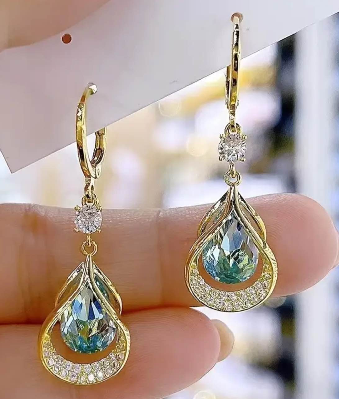 Gorgeous 925 Silver 18K Gold Plated Earrings 