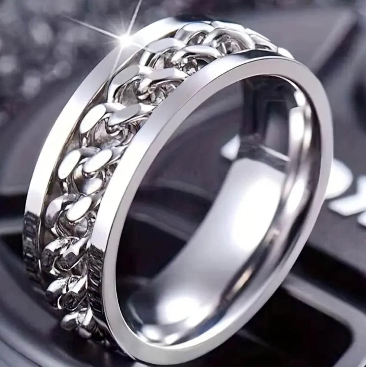 Men’s Luxury 925 Silver Plated Ring Size 12