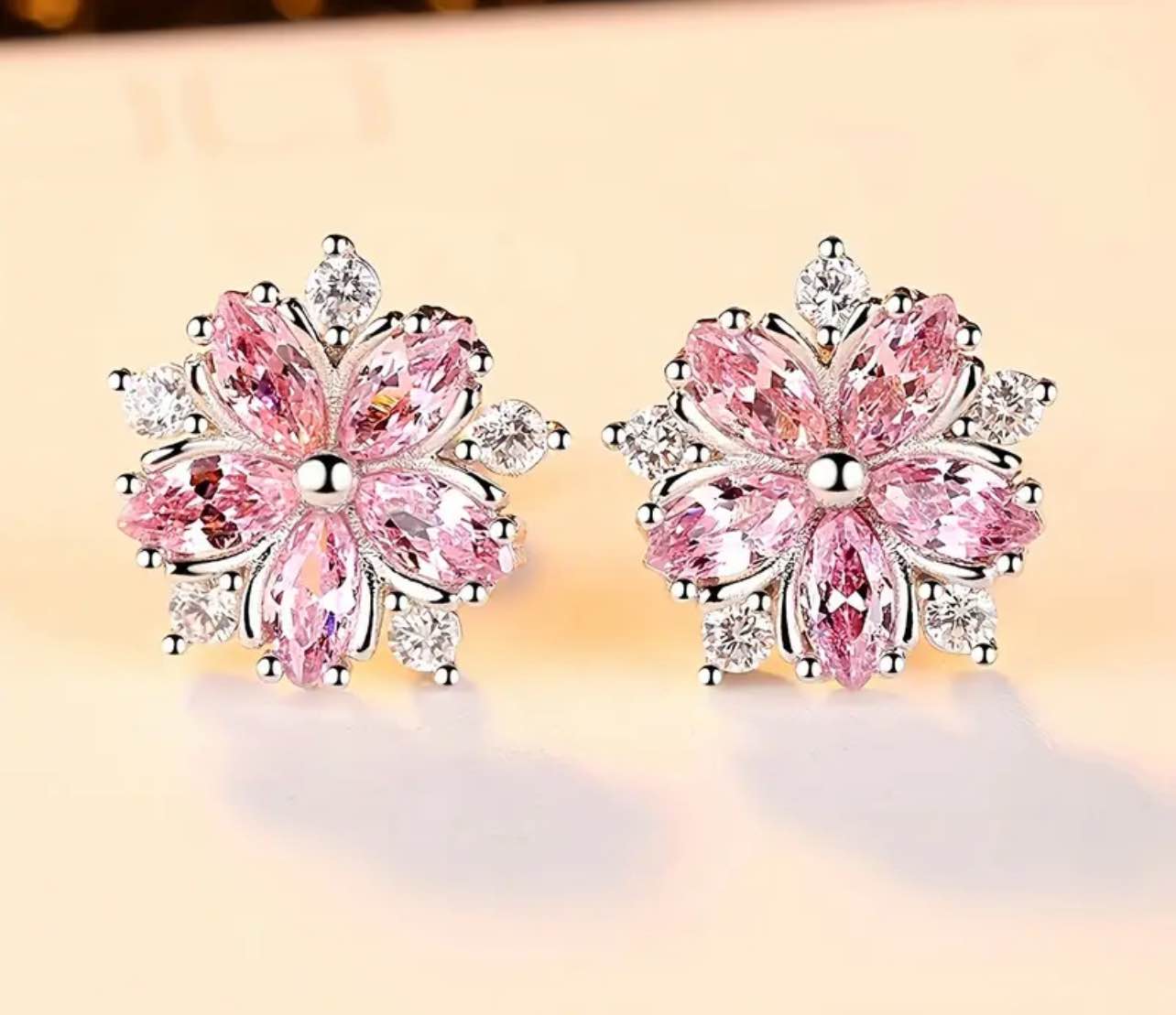 Beautiful 925 Silver Plated Sapphire Earrings