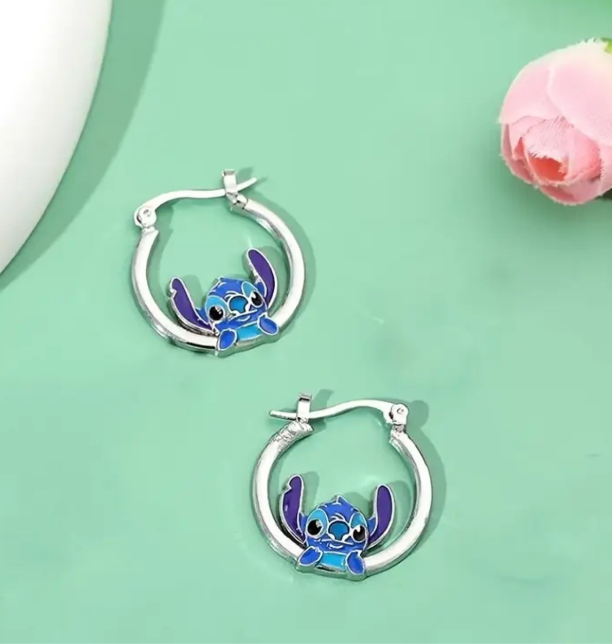 Beautiful 925 Silver Plated Disney Stitch Earrings