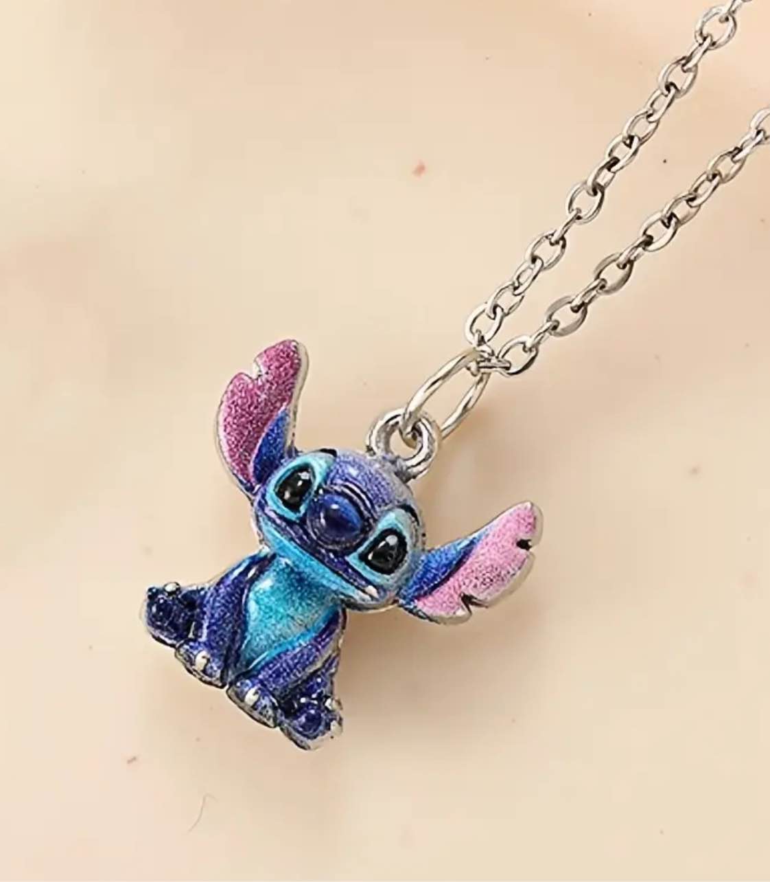 Beautiful 925 Silver Plated Disney Stitch Necklace 
