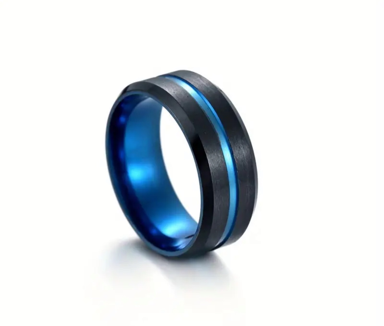 Men's Gun Black Tungsten Stainless Steel Ring Sz 10