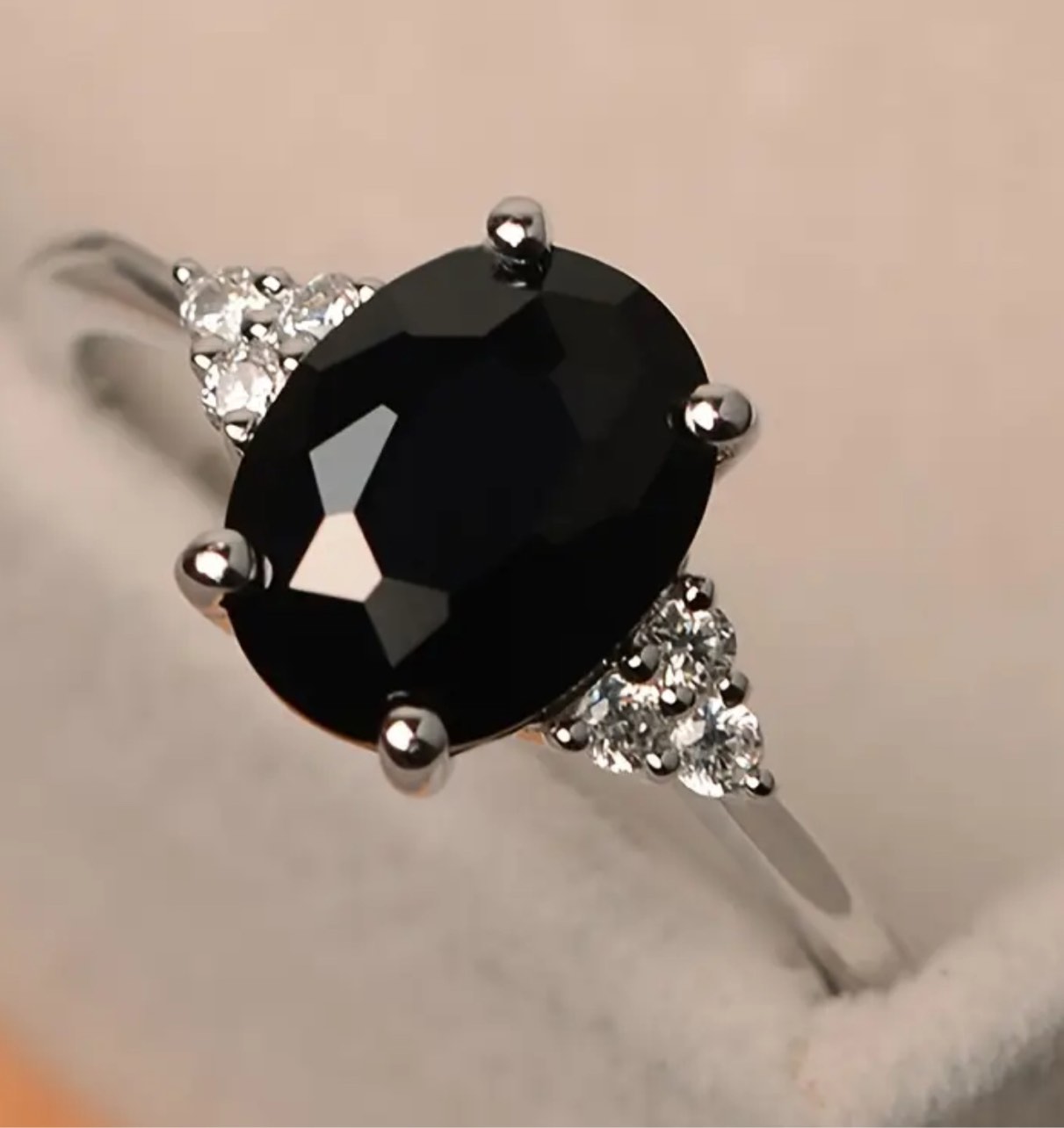 Gorgeous 925 Silver Plated Black Onyx Ring Sz 9
