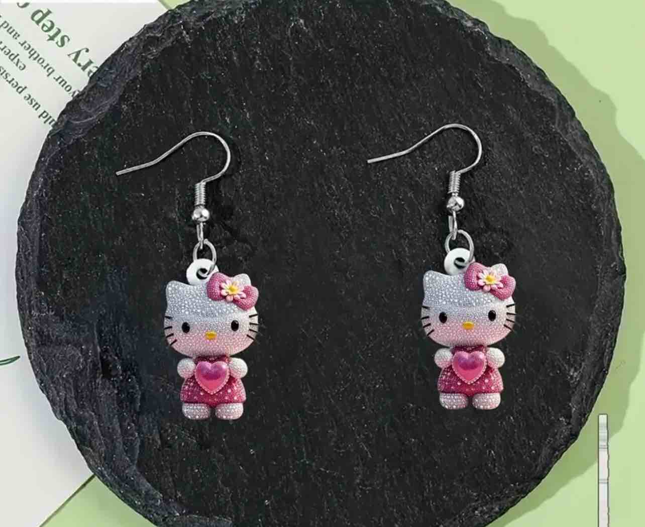  Hello  Kitty 925 silver plated Earrings 