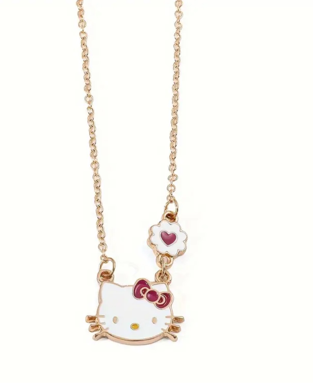 Gorgeous Hello Kitty 925 Silver 18K Gold Plated Necklace 