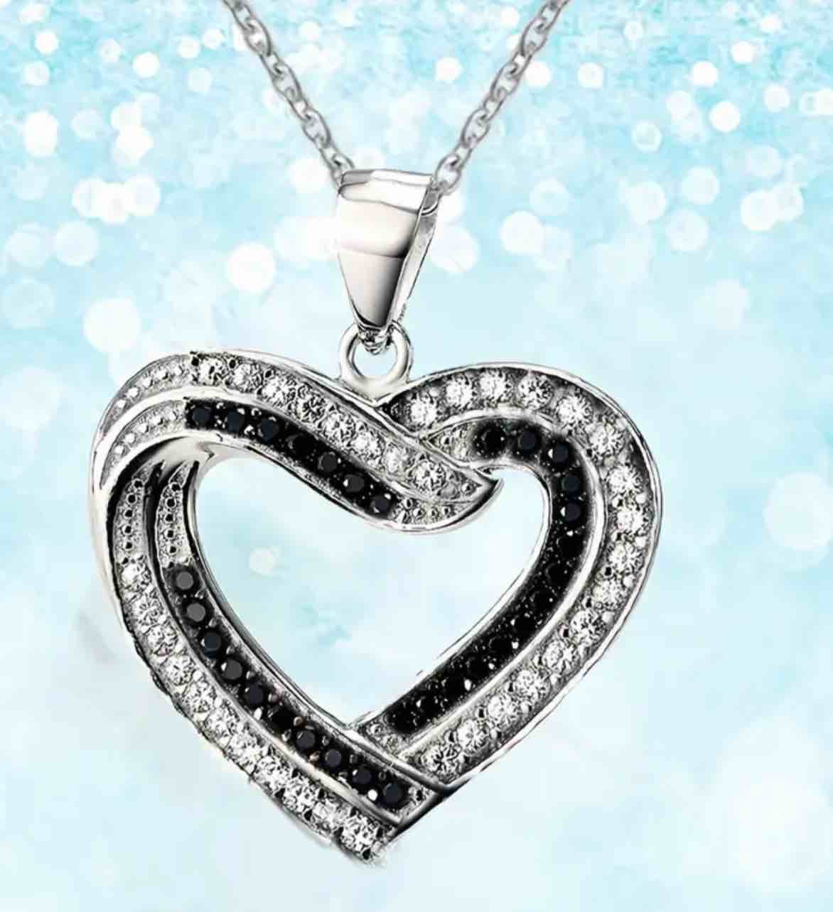 925 Silver Plated Sapphire Necklace 