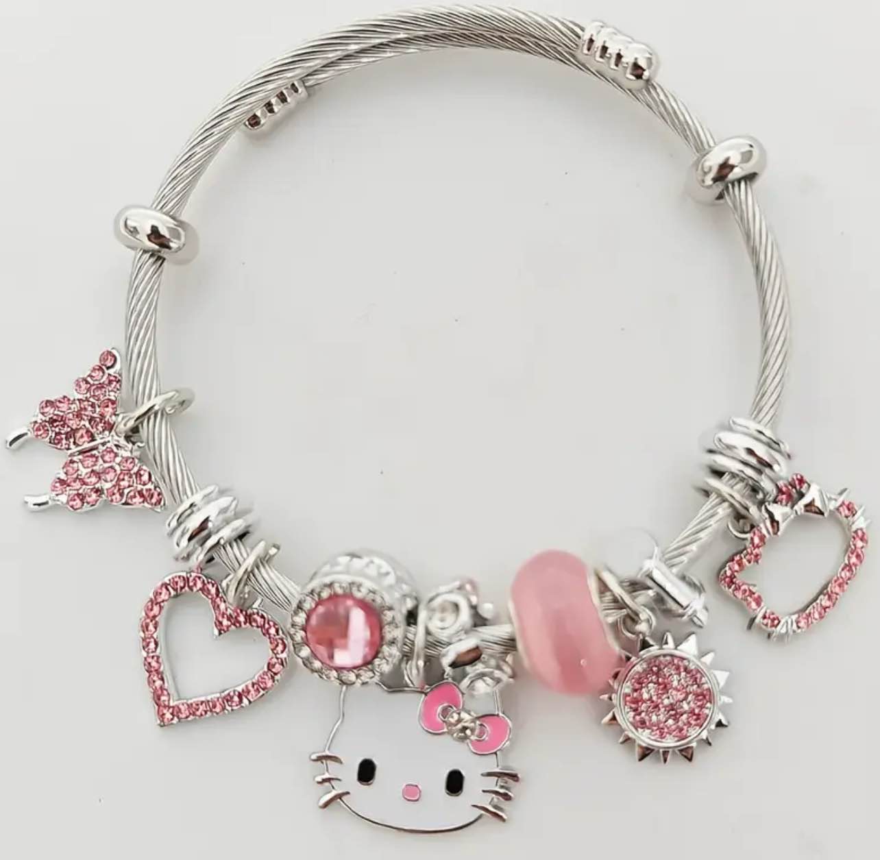 Gorgeous 925 Silver Plated Hello Kitty Bracelet 