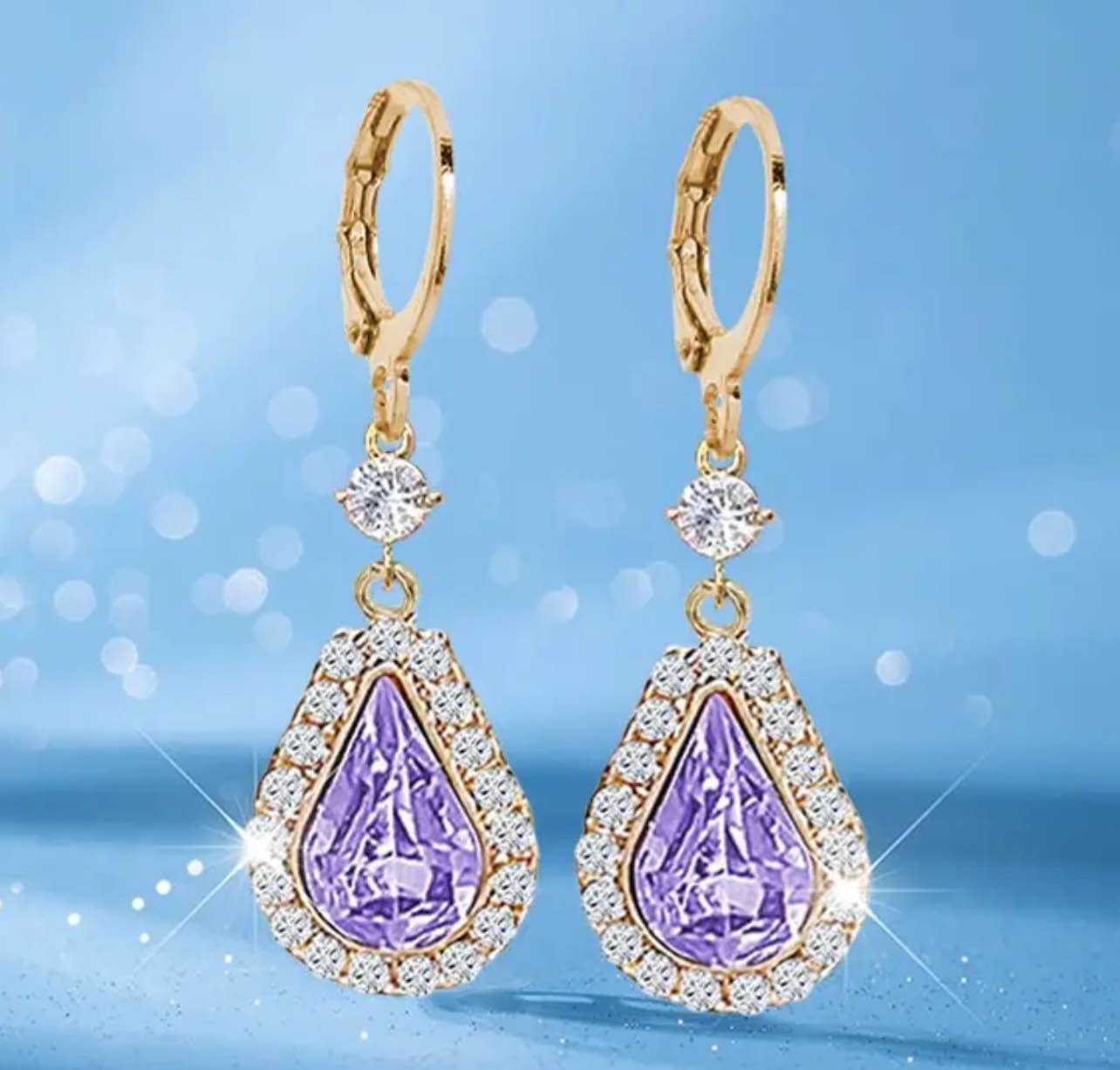 Gorgeous 925 Silver 18K Gold Plated Earrings 