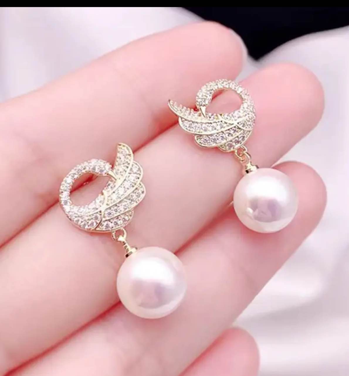 Gorgeous 925 Silver 18K Gold Plated Earrings 