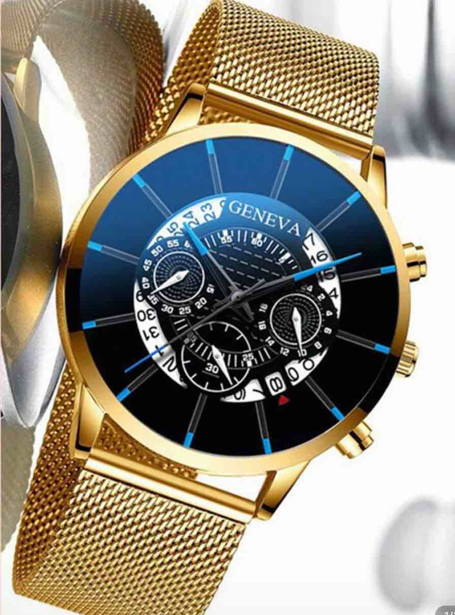 Luxury Black & Gold Plated Watch – Stand Out in Style!”