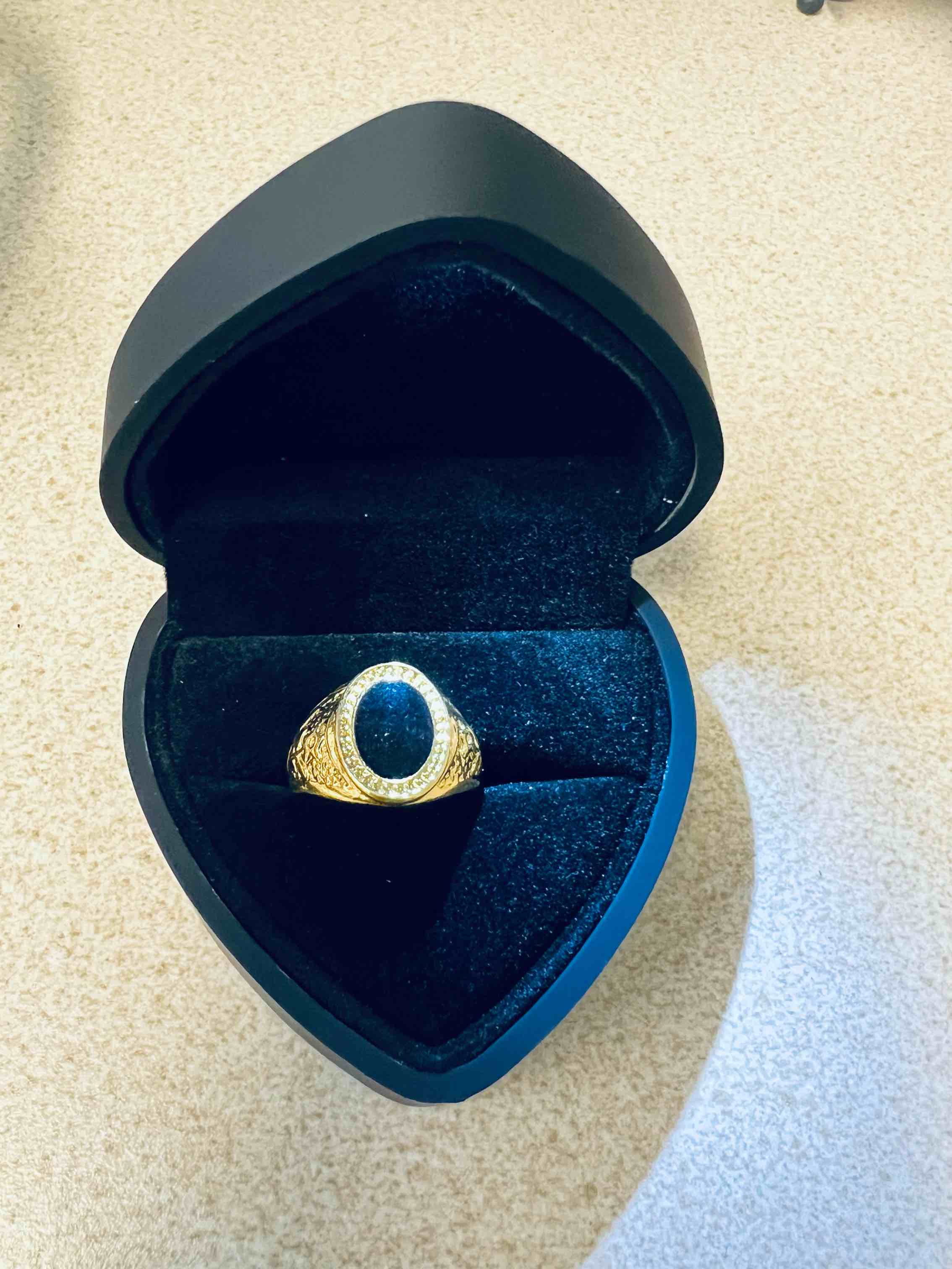 Men’s Onyx 18 K Gold Plated Ring size 9