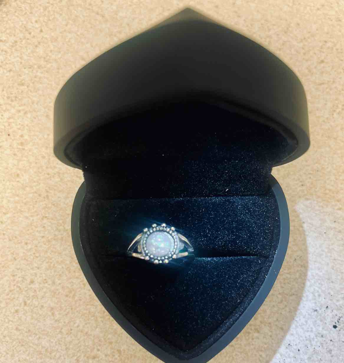 A luminous opal 925 silver plated Ring size 7 