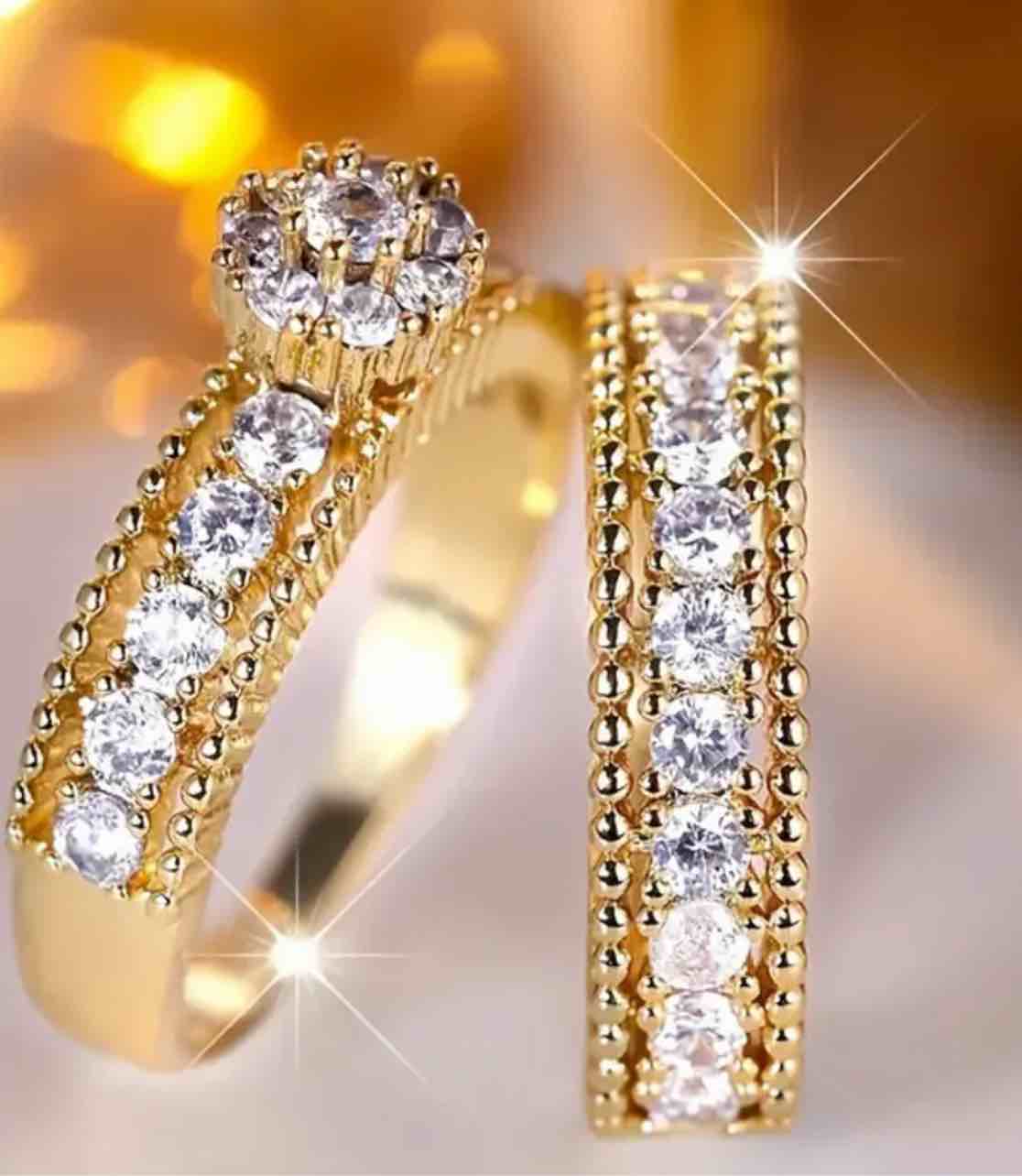 Radiant 925 SilverPlated 18K Gold Plated Ring Sz 10