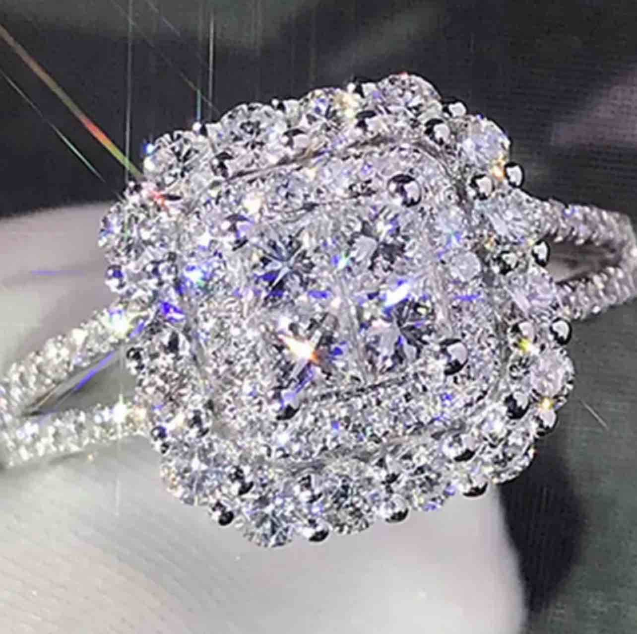 Beautiful 925 Silver Plated Sapphire Ring Sz 9