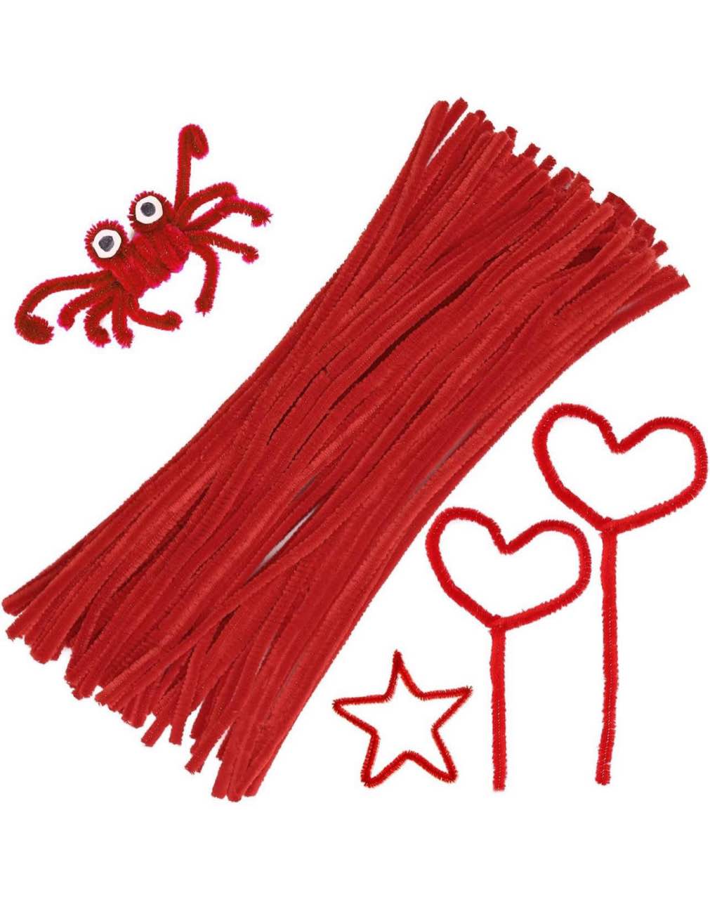 60 PCS Red Pipe Cleaners,