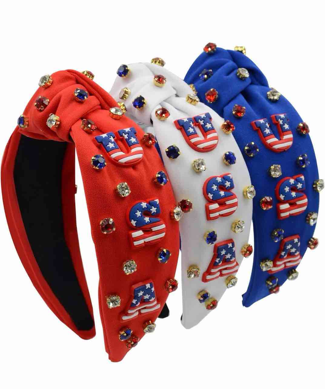 3 Pack American Flag Headband