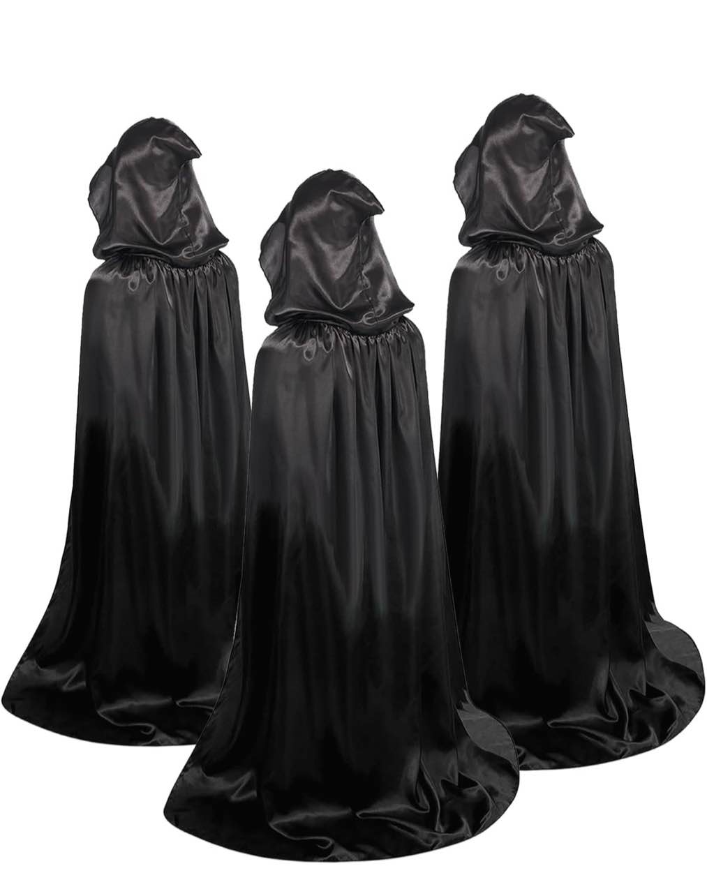 yolsun Satin Cape with Hood for Women Halloween adult Vampire hooded Cloak Costume