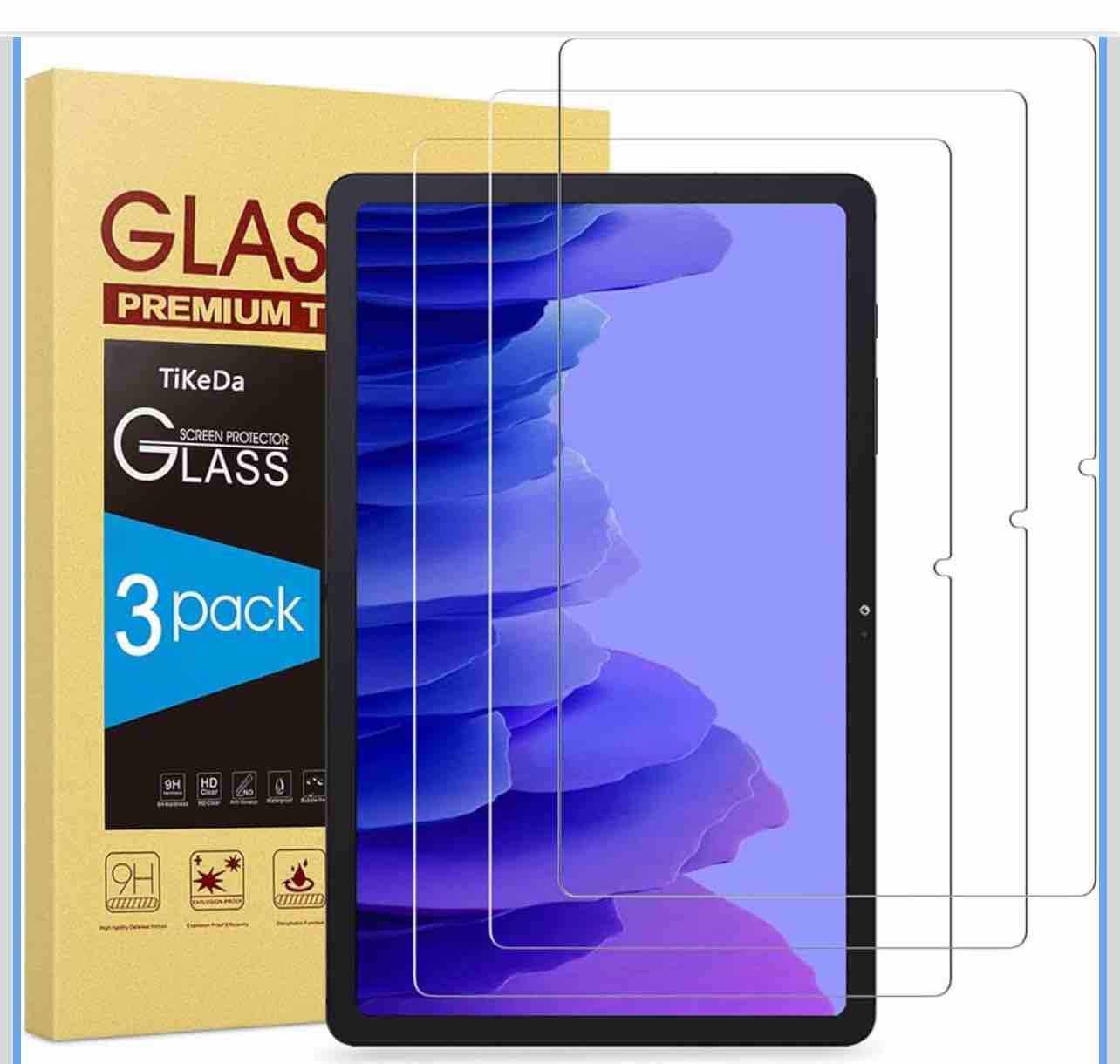 3 pack screen protector for samsung galaxy tab a7 2020 10.4 inch (sm-t500/sm-t503/sm-t505/sm-t507), 9h tempered glass anti-scratch