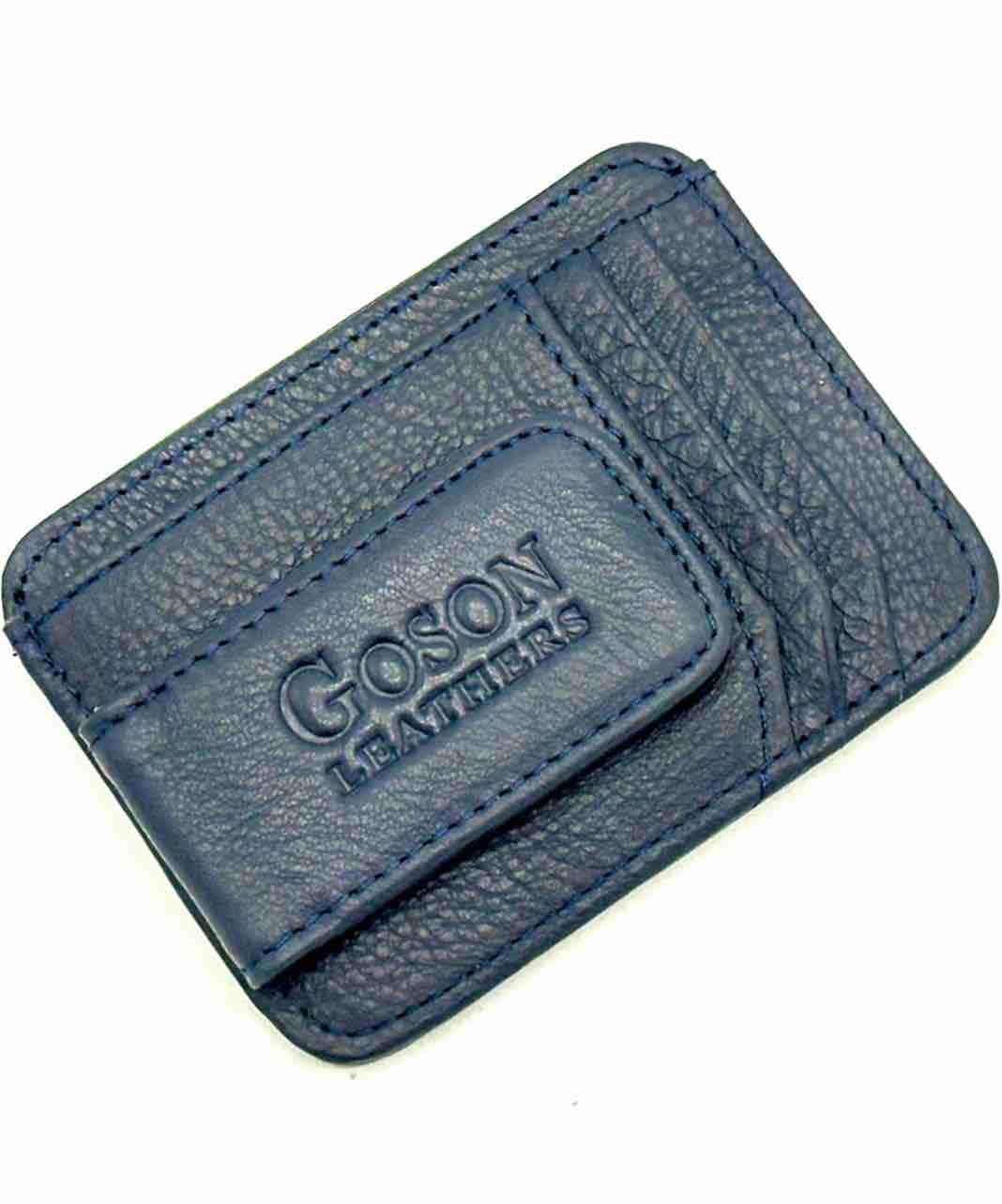 Goson Leather Money Clip Wallet for Men, Front Pocket Wallet, Credit Card Holder, Slim Minimalist Wallet