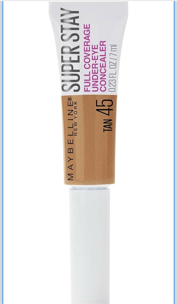 Maybelline New York Super Stay Super Stay Full Coverage, Brightening, Long Lasting, Under-eye Concealer Liquid Makeup Forup to 24H Wear, With Paddle Applicator, Tan, 0.23 fl. oz.