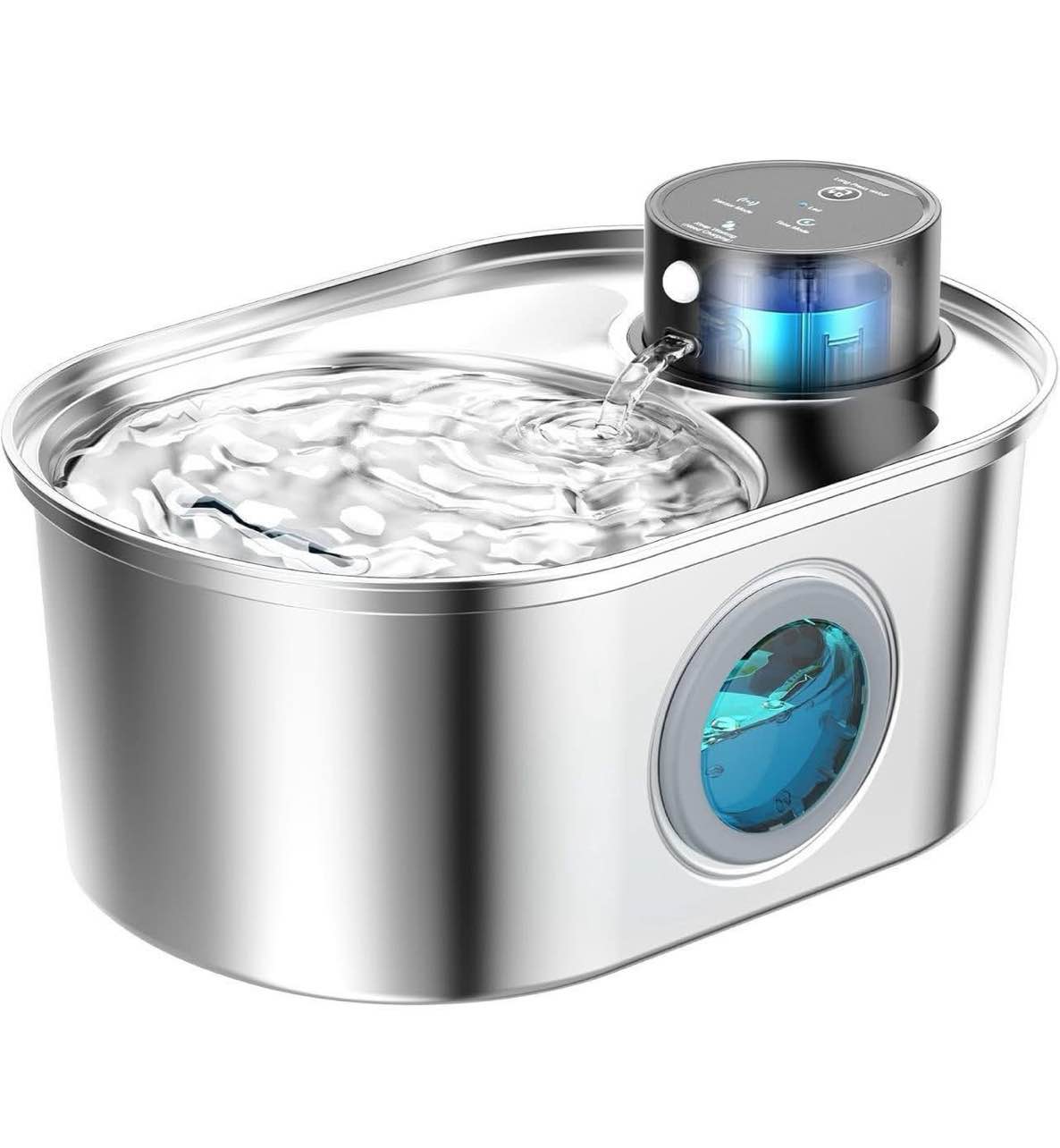 wireless cat water fountain: battery operated stainless steel
