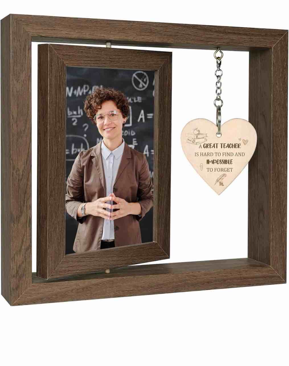 Great Teacher is Hard to Find and Impossible to Forget Picture Frame, Best Teacher Picture Frame Gifts for End of the Year, Display Two 4x6