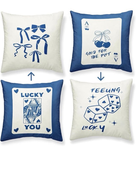 Pillow Covers 18x18, Blue Preppy Room Decor Pillows Cases