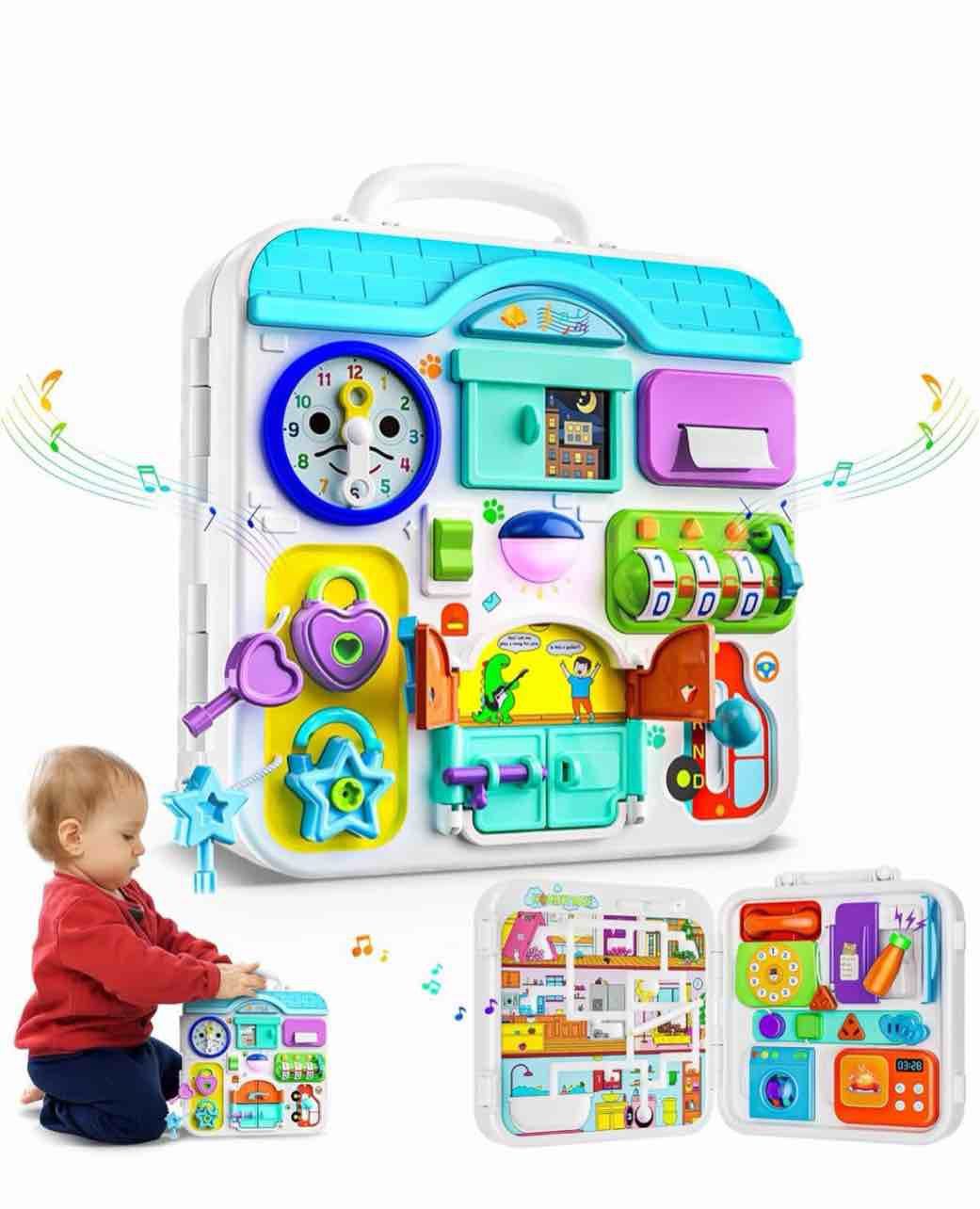 Musical Toys for 1 Year Old Girl Boy, 1st Birthday Gifts for 1 Year Old Girl, Montessori Toy One Year Old with Light Music, Learning Educational Toy for Toddler 1-2