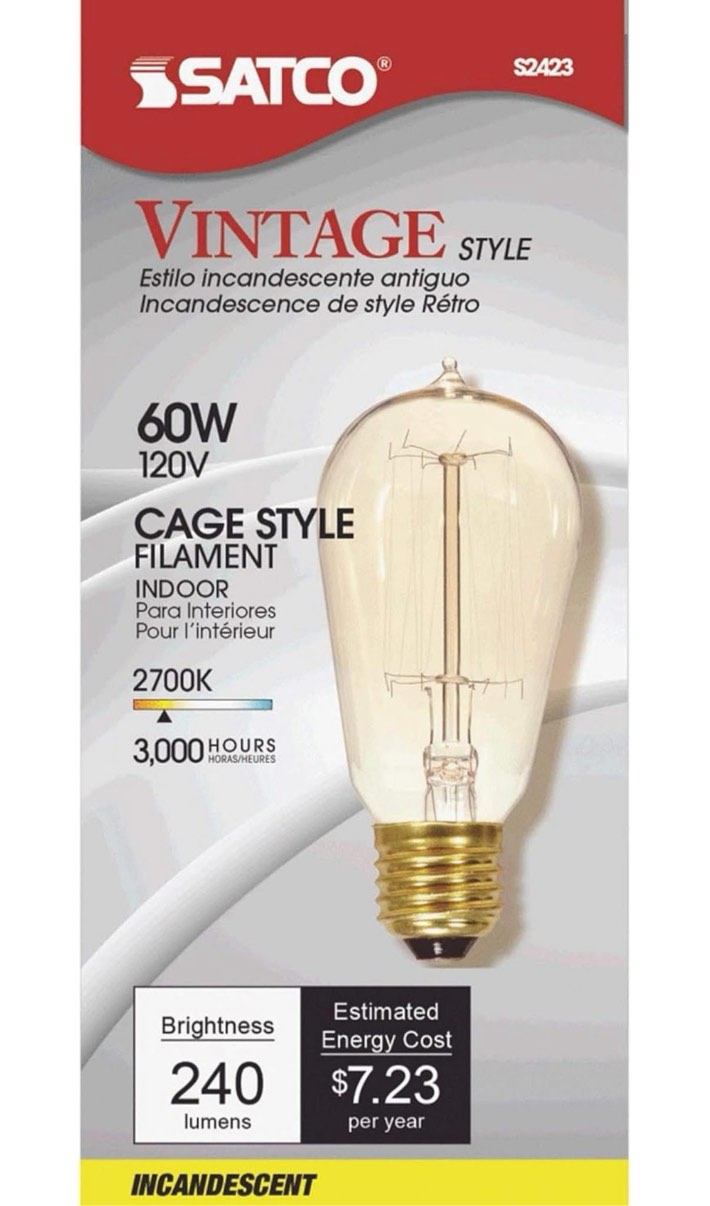 60W 120V Vintage Style ST19 Incandescent Bulb