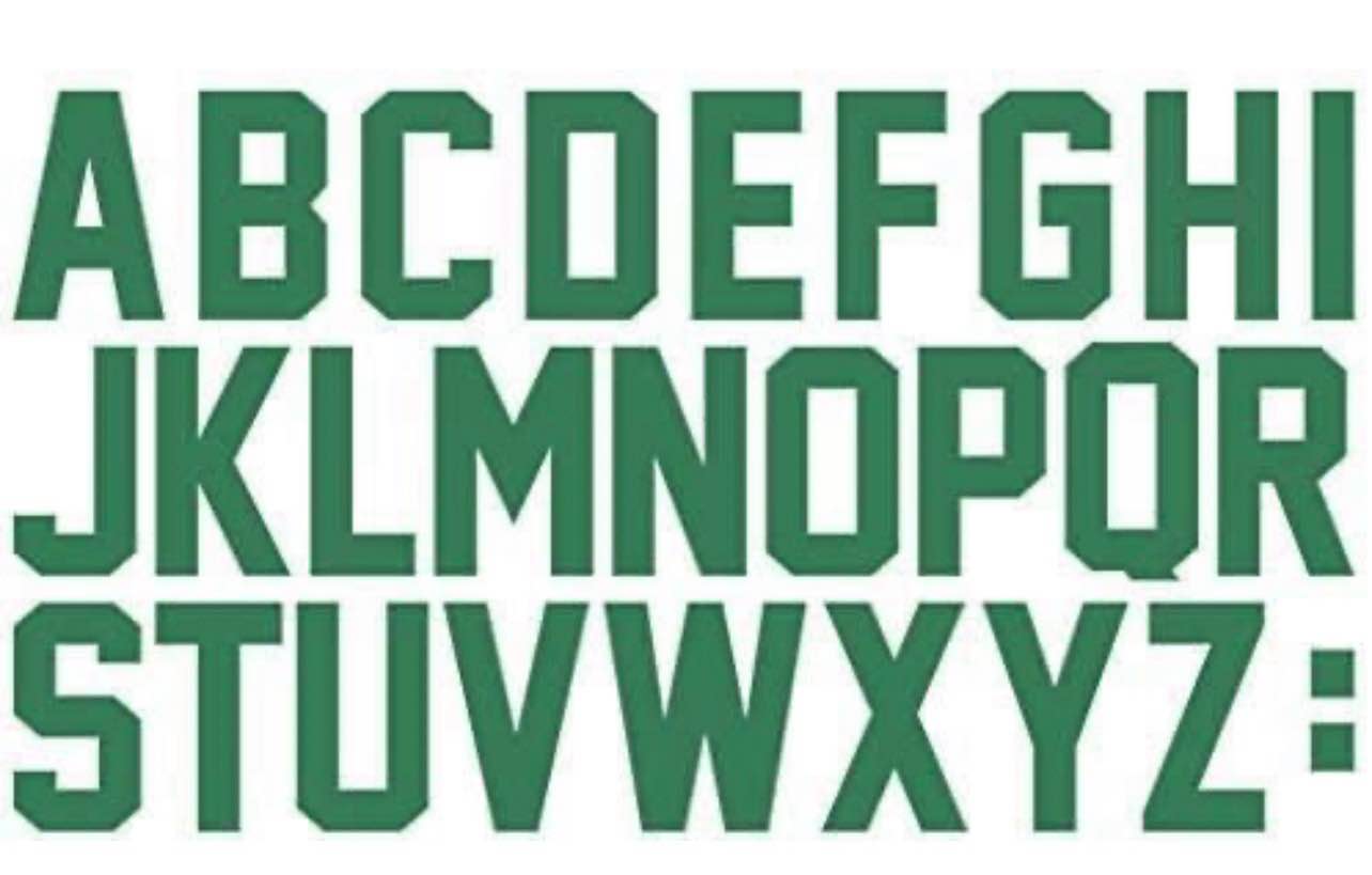 78 Pieces 2 Inch Iron On Letters A to Z Heat Transfer Letters Paper for Sport Jersyes T Shirts Team Name(Green) 
