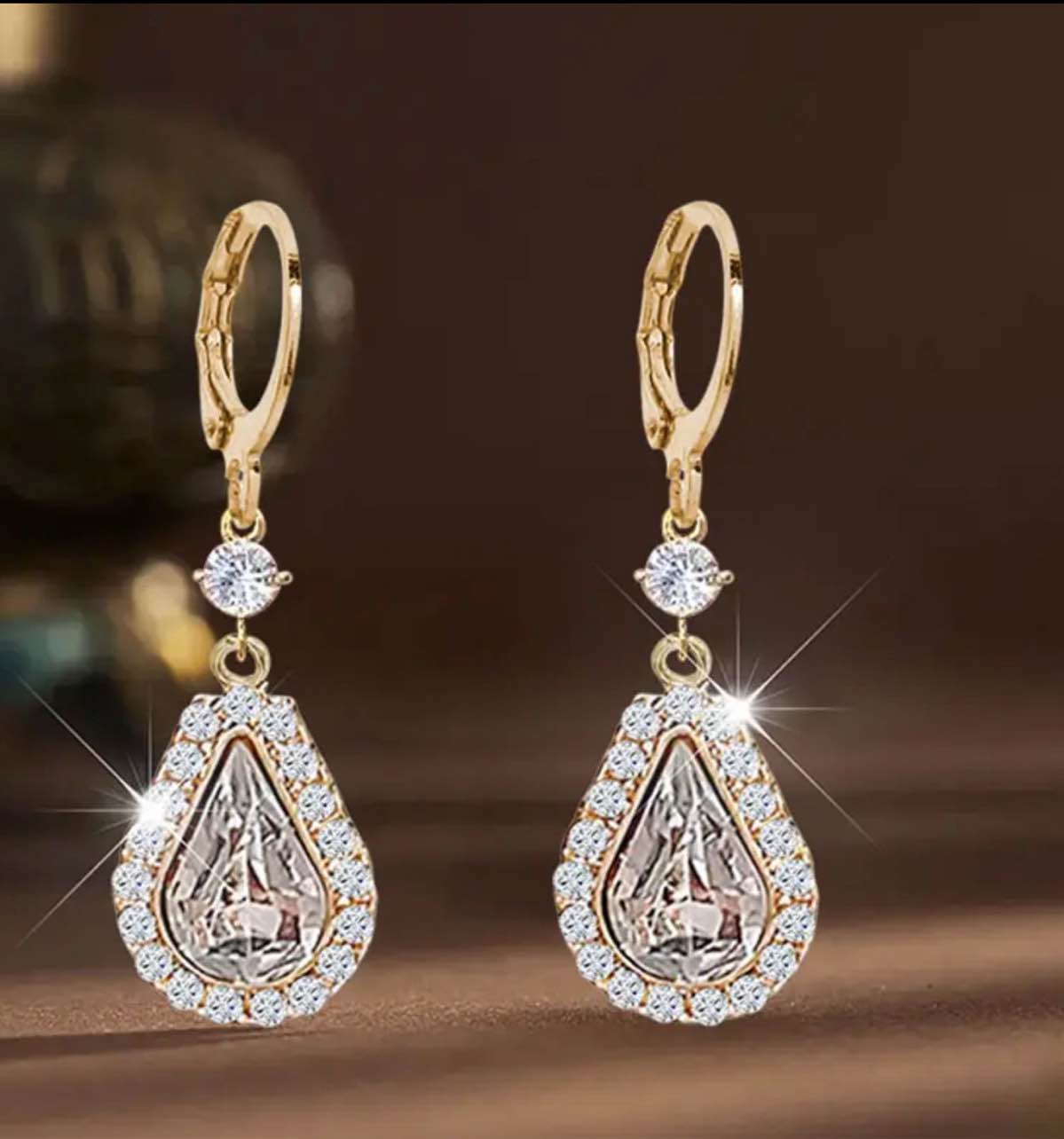 Gorgeous 925 Silver 18K Gold Plated Earrings 
