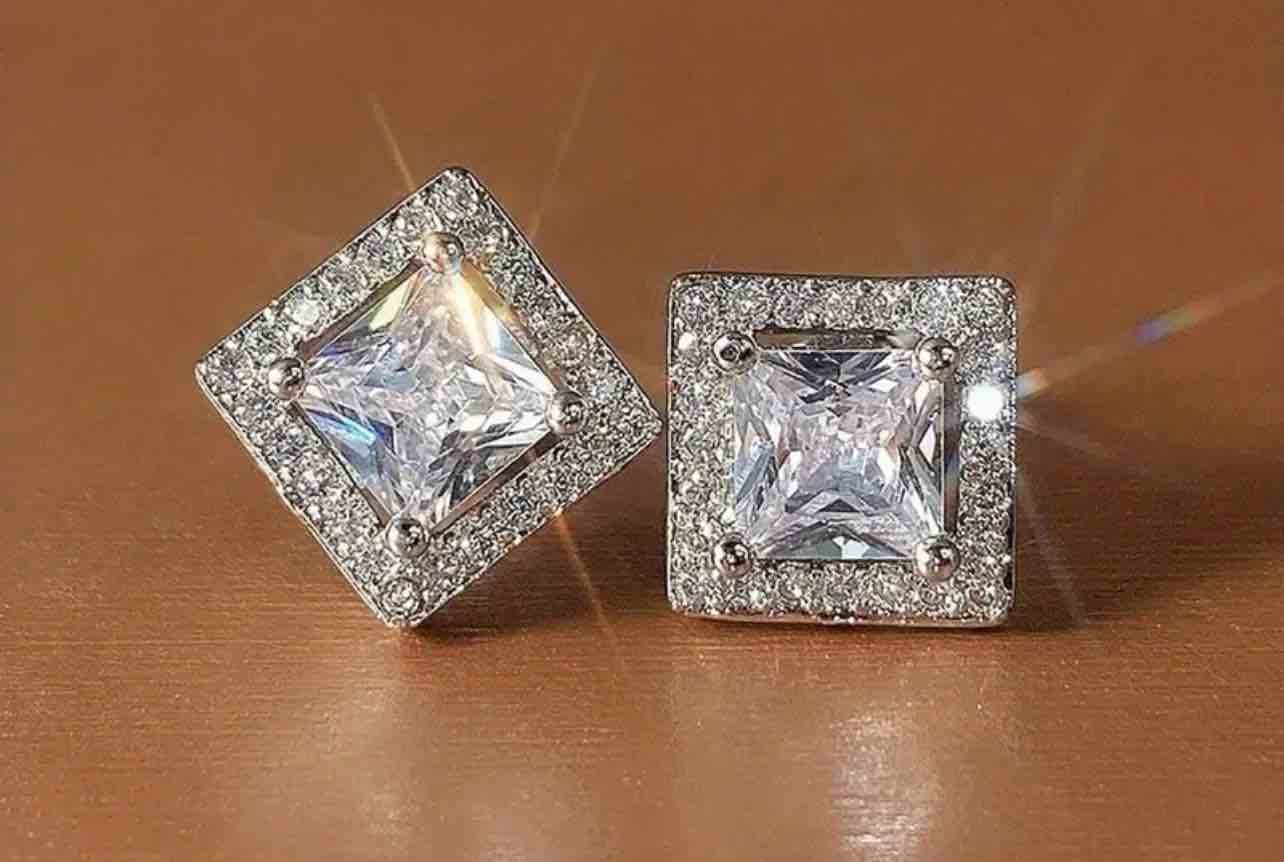 Beautiful 925 Silver Plated Sapphire Earrings