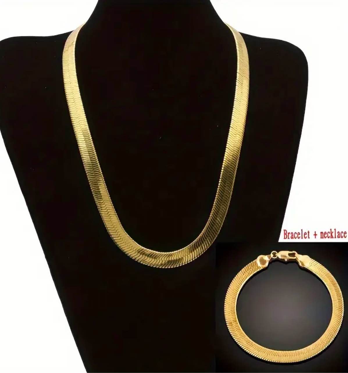 Gorgeous 18K Gold Plated Necklace And Bracelet Set
