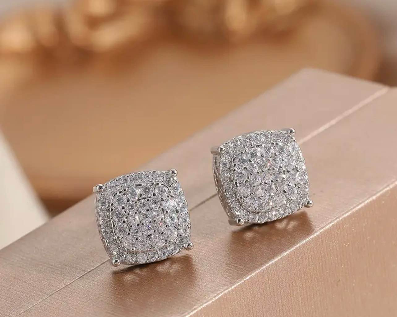 Beautiful 925 Silver Plated Sapphire Earrings