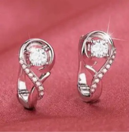 Beautiful 925 Silver Plated Sapphire Earrings