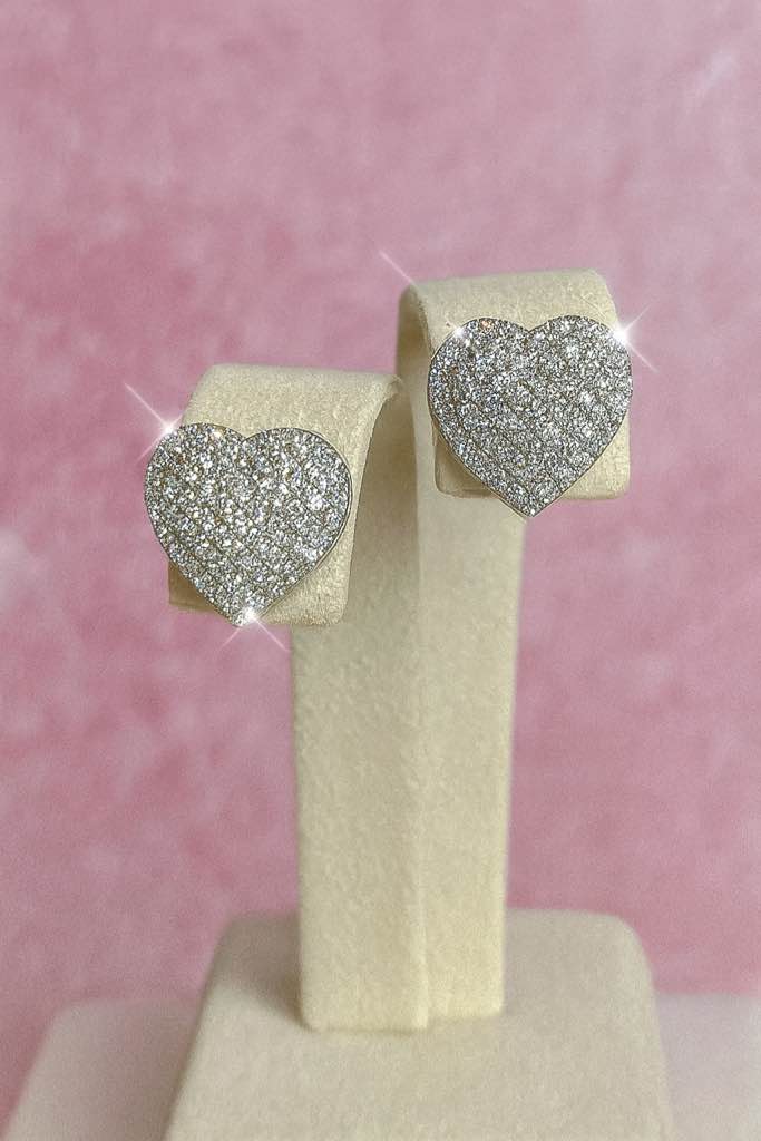 beautiful 925 silver plated sapphire heart earrings