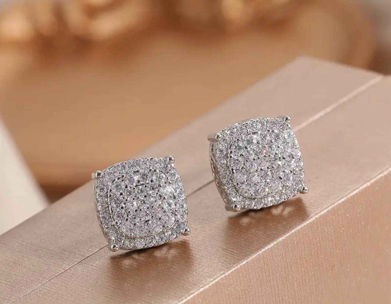 beautiful 925 silver plated sapphire earrings