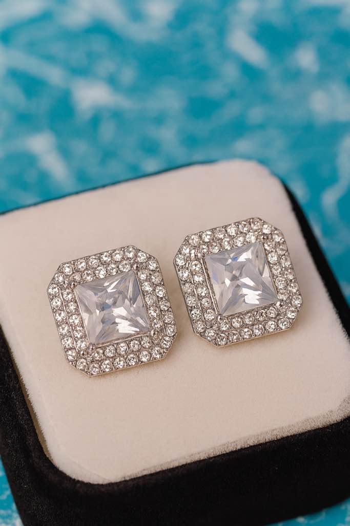 beautiful 925 silver plated sapphire earrings