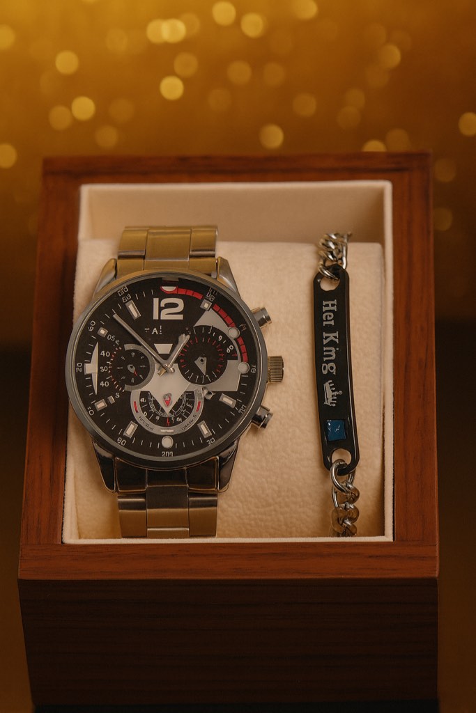 Elegant Men’s Watch And Bracelet Set
